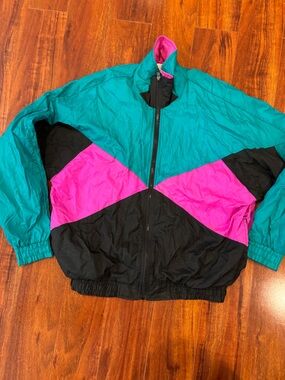 Teal & Pink Colorblock Windbreaker Jacket - Women
